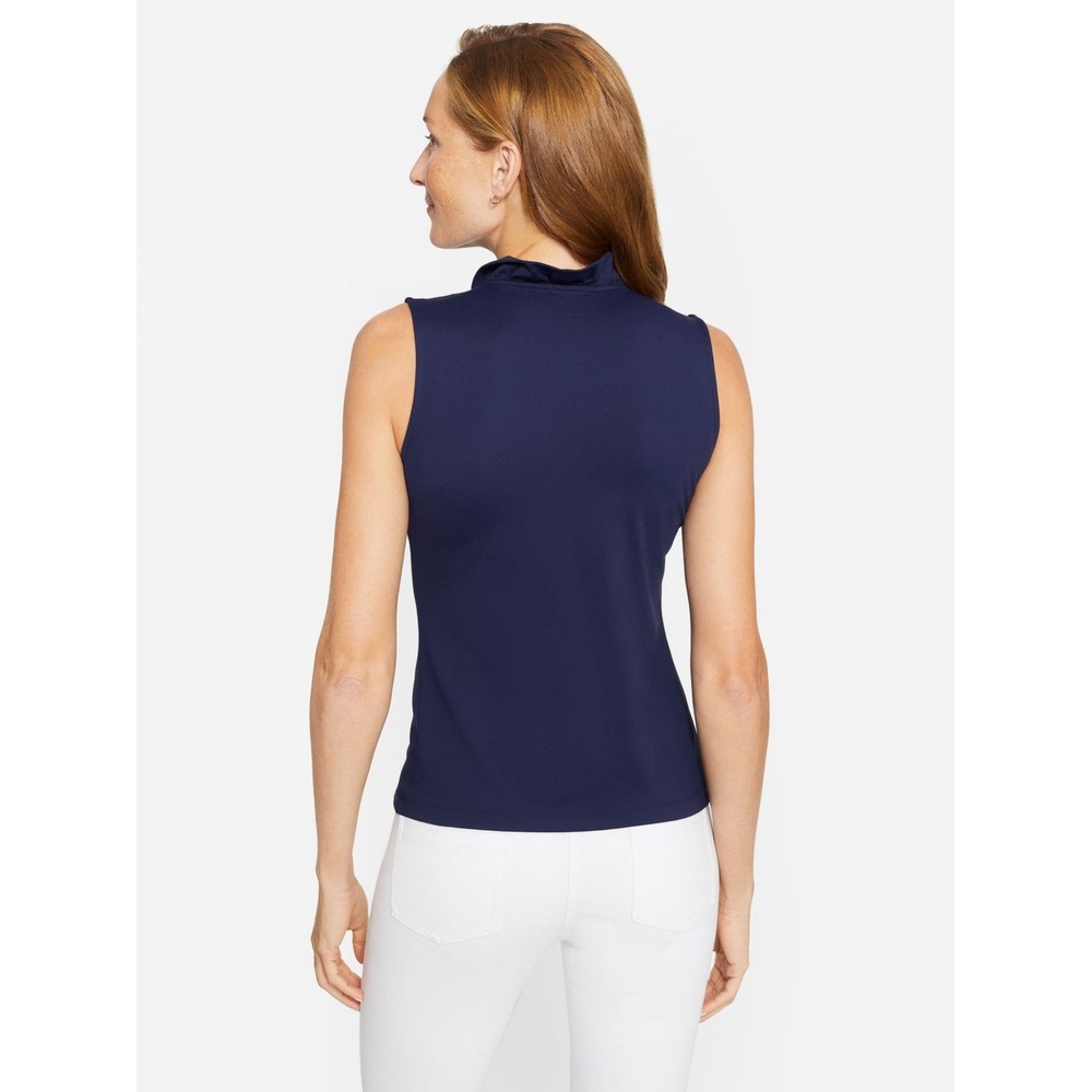 J Mclaughlin Durham Sleeveless Ruffle Top Black Catalina Cloth Size XL‎ - Picture 9 of 9